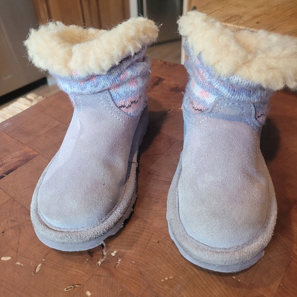 Bearpaw Virginia Suede winter boots, toddler 10 purple